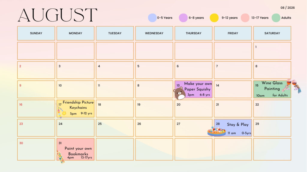 August 2026 Programming Calendar