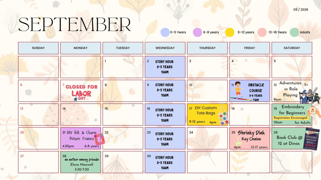 September 2026 Programming Calendar